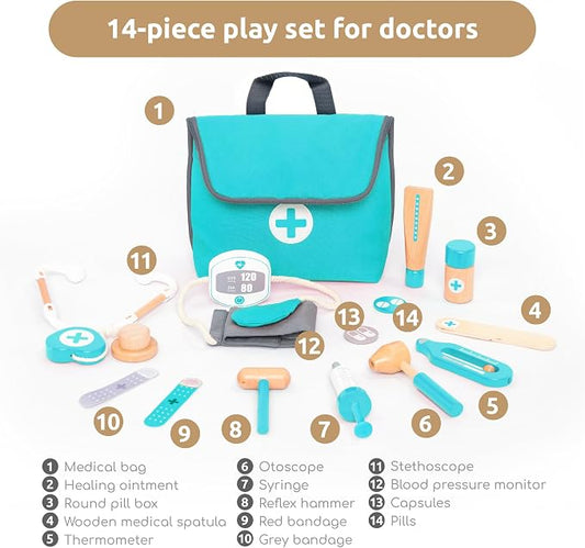 Wooden Mini Doctor Kit for Kids