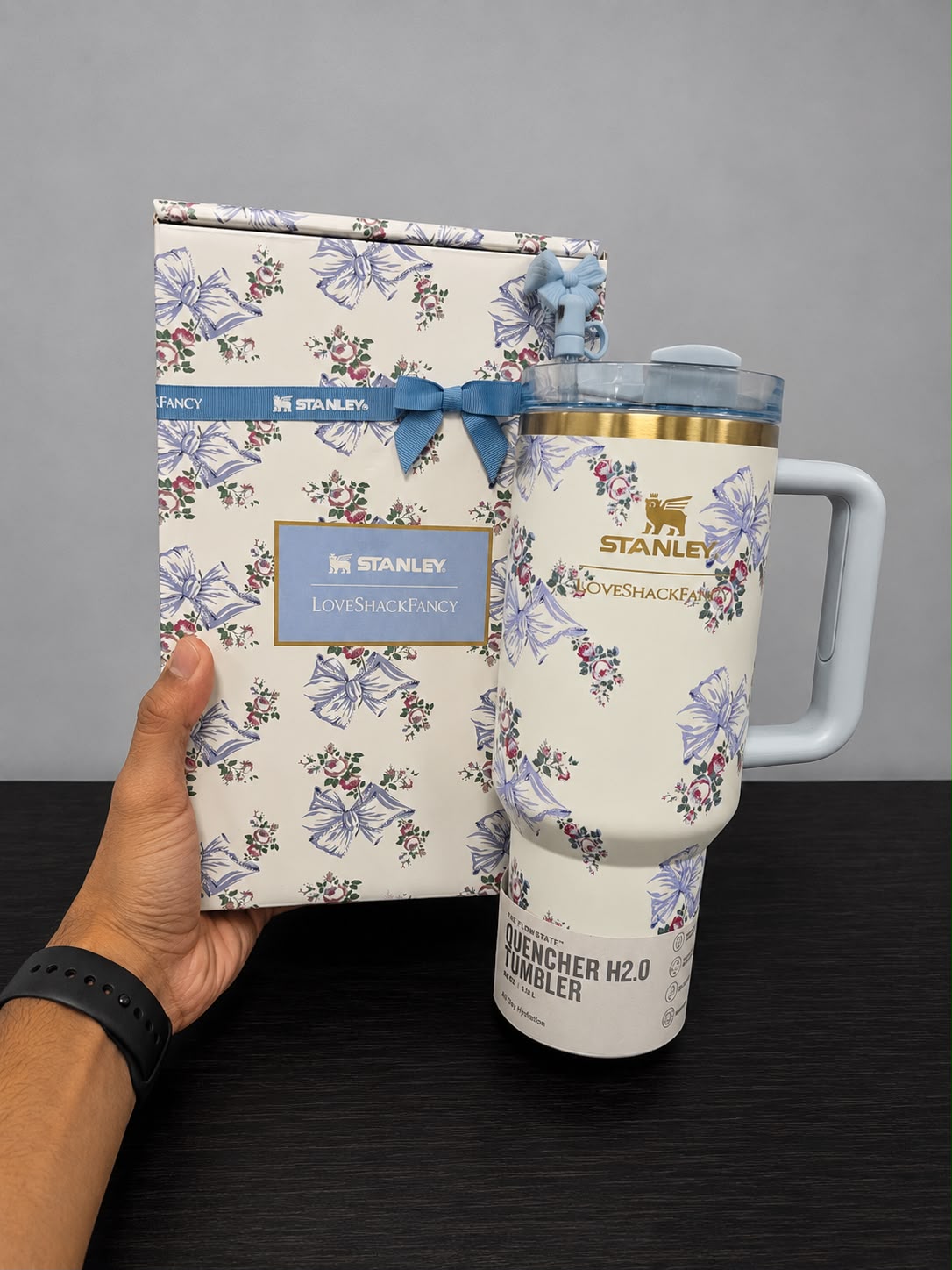 Stanley x LoveShackFancy 40oz Quencher Tumbler – Rosa Beaux Blue
