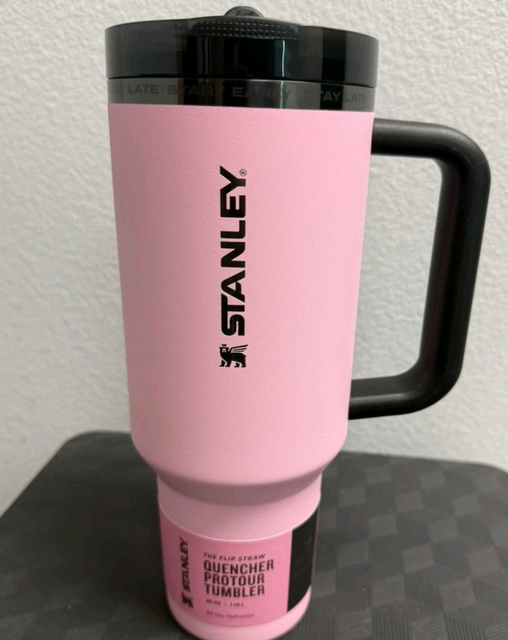 Messi x Stanley 40oz Pink Quencher Flip Straw Tumbler