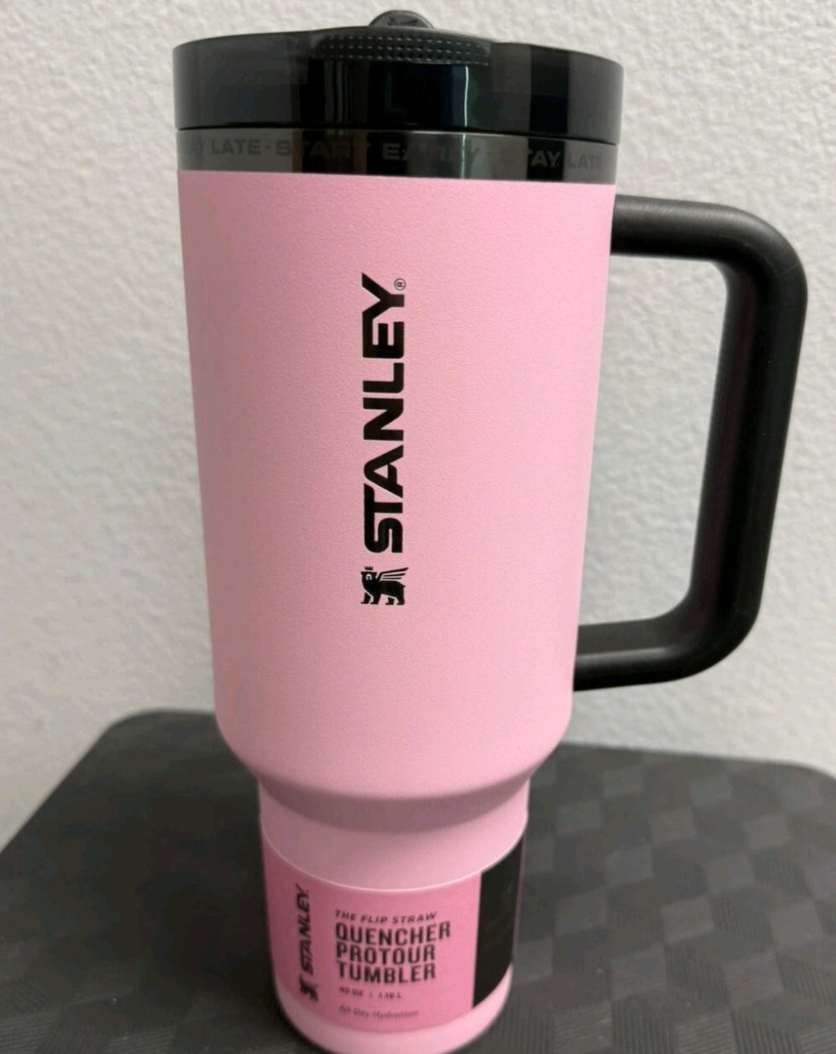 Messi x Stanley 40oz Pink Quencher Flip Straw Tumbler