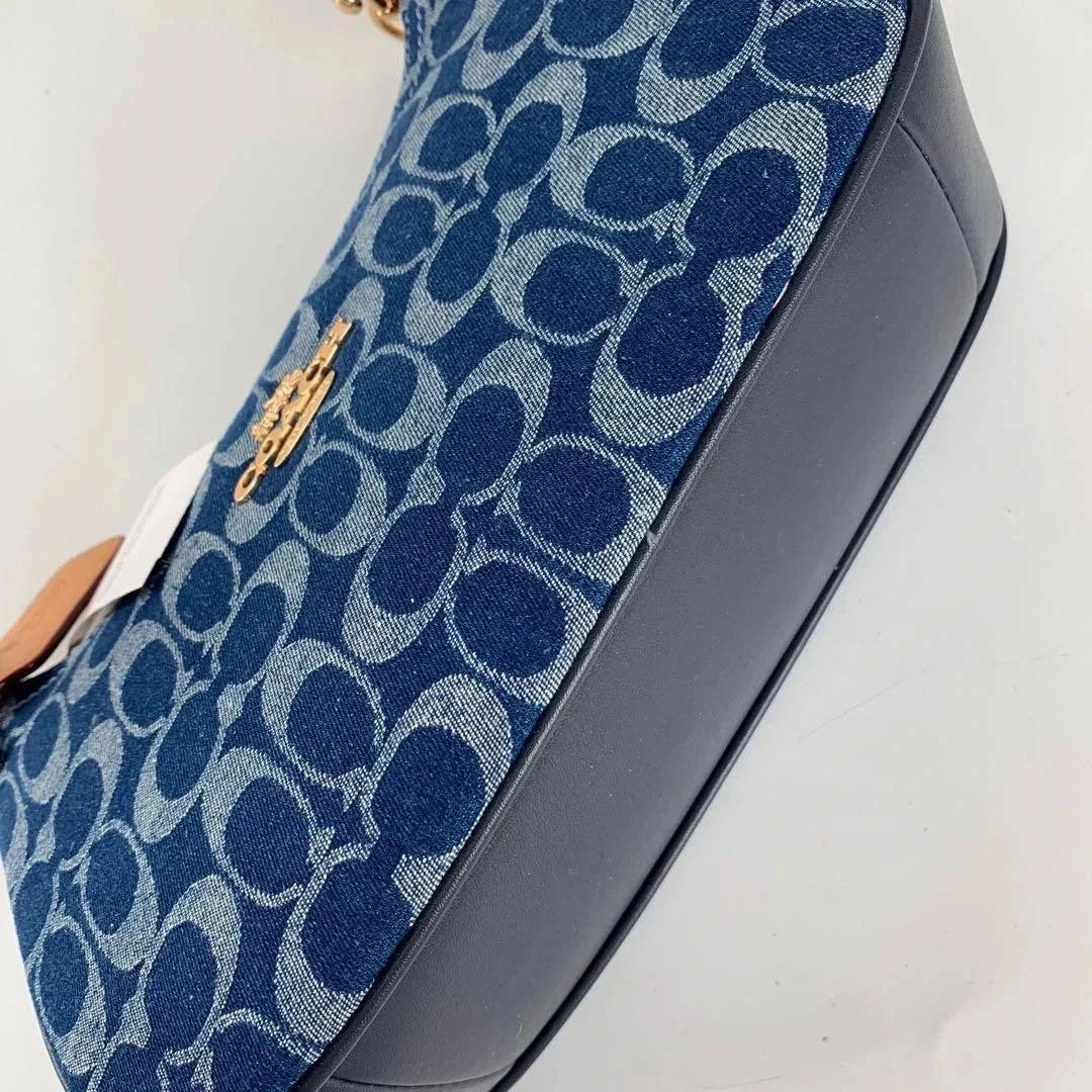 NWT Coach CAF82 Denim/Natural Teri Shoulder Bag Signature Denim Outlet Products