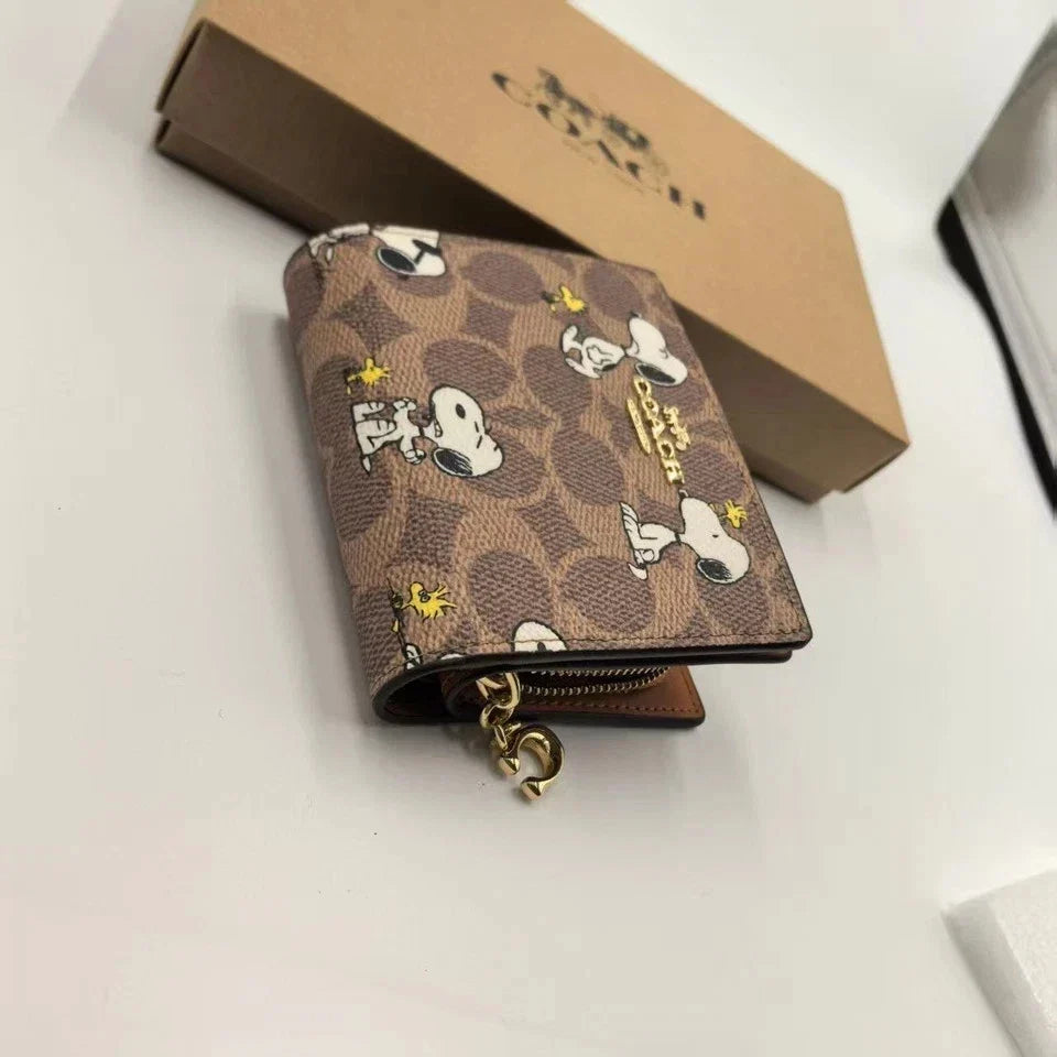 Coach x Peanuts Snoopy Snap Wallet CBN32 | Signature Canvas
