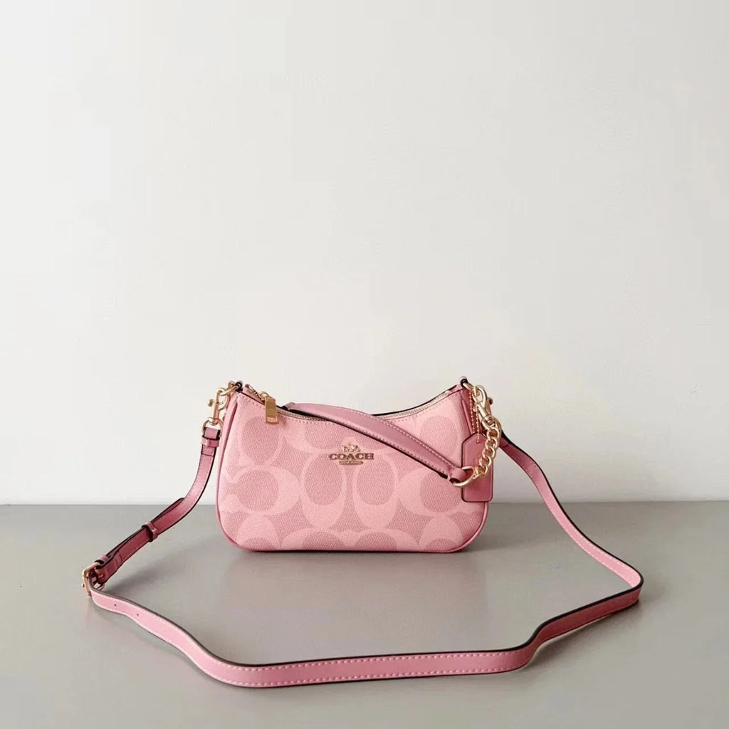 Coach Teri Shoulder Bag In Signature Canvas CAL51 Powder Pink NWT