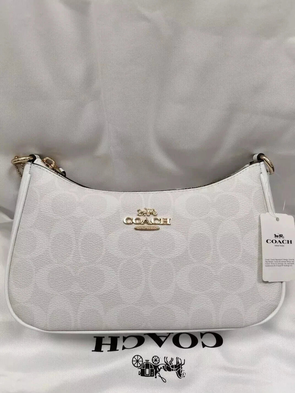 Coach Teri 2-Way Shoulder Bag – Signature Canvas Chalk/Glacier White CA548