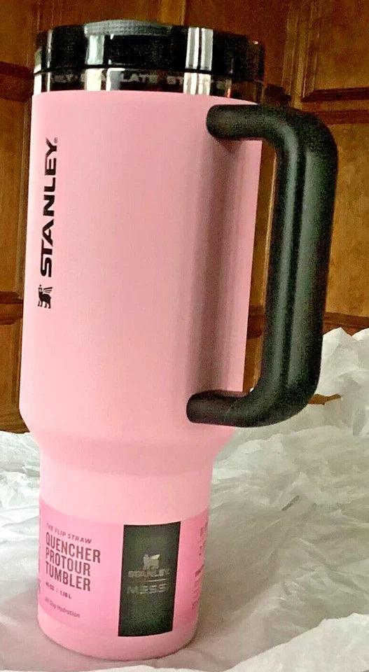 Messi x Stanley 40oz Pink Quencher Flip Straw Tumbler