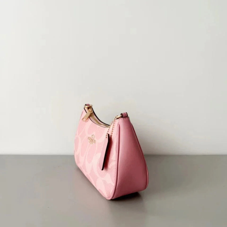 Coach Teri Shoulder Bag In Signature Canvas CAL51 Powder Pink NWT